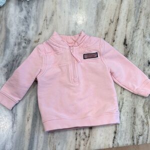 Vineyard Vines Light Pink Fleece Quarter-Zip Sz 6-12 months